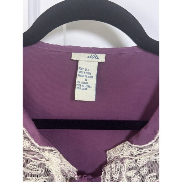 Odille Anthropologie Women Silk Lace Blouse Croquettes Fairy Ruffle Romantic 8 - Picture 7 of 7